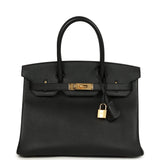 Hermes Birkin 30 Black Epsom Gold Hardware