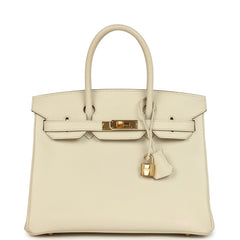 Pre-owned Hermes Birkin 30 Craie Epsom Gold Hardware