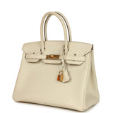 Pre-owned Hermes Birkin 30 Craie Epsom Gold Hardware