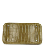 Vintage Hermes Birkin 35 Vert Anis Shiny Porosus Crocodile Palladium Hardware