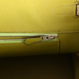 Vintage Hermes Birkin 35 Vert Anis Shiny Porosus Crocodile Palladium Hardware