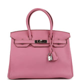 Pre-owned Hermes Birkin 30 Bubblegum Togo Palladium Hardware