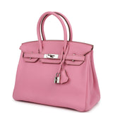 Pre-owned Hermes Birkin 30 Bubblegum Togo Palladium Hardware