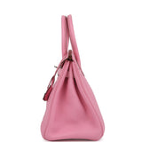 Pre-owned Hermes Birkin 30 Bubblegum Togo Palladium Hardware