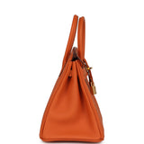 Pre-owned Hermes Birkin 25 Orange Togo Gold Hardware