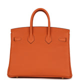 Pre-owned Hermes Birkin 25 Orange Togo Gold Hardware
