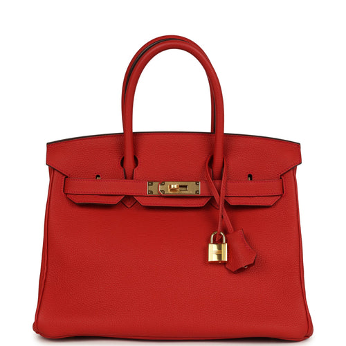 Hermes Birkin 30 Geranium Togo Gold Hardware