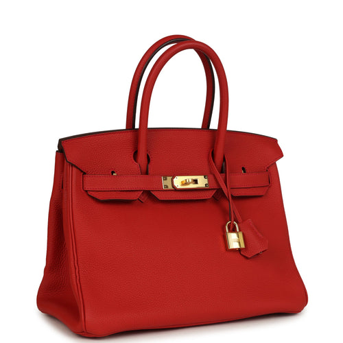 Hermes Birkin 30 Geranium Togo Gold Hardware