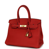 Hermes Birkin 30 Geranium Togo Gold Hardware