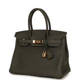 Pre-owned Hermes Birkin 30 Vert de Gris Togo Gold Hardware