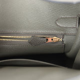 Pre-owned Hermes Birkin 30 Vert de Gris Togo Gold Hardware