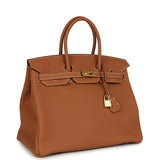 Pre-owned Hermes Birkin 35 Gold Togo Gold Hardware - Thumbnail View 2