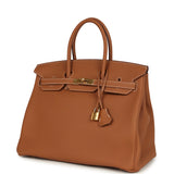 Pre-owned Hermes Birkin 35 Gold Togo Gold Hardware - Thumbnail View 5