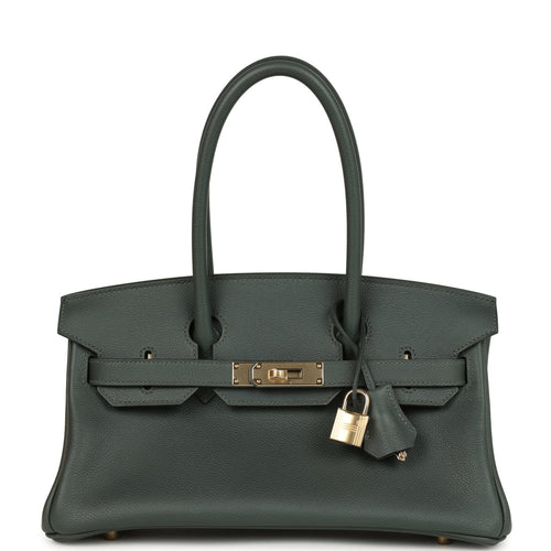 Hermes Shoulder Birkin Light 29 Vert Mangrove Evercolor Permabrass Hardware