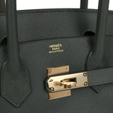 Hermes Shoulder Birkin Light 29 Vert Mangrove Evercolor Permabrass Hardware
