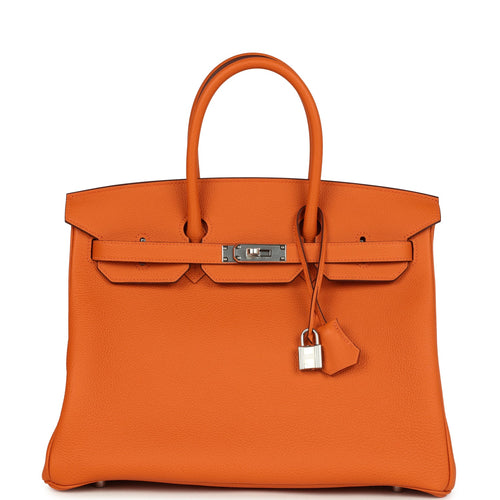 Hermes Birkin 35 Orange Togo Palladium Hardware