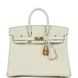 Hermes Birkin 25 Mushroom Togo Gold Hardware
