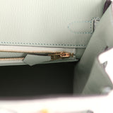 Hermes Birkin 25 Vert D'Eau Matte Porosus Crocodile Gold Hardware