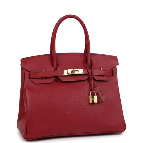 Pre-owned Hermes Birkin 30 Rouge Grenat Epsom Gold Hardware