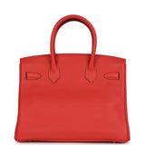 Pre-owned Hermes Birkin 30 Rouge Pivoine Clemence Gold Hardware