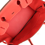 Pre-owned Hermes Birkin 30 Rouge Pivoine Clemence Gold Hardware