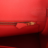 Pre-owned Hermes Birkin 30 Rouge Pivoine Clemence Gold Hardware