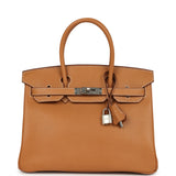 Hermes Birkin 30 Natural Vache Liegee Palladium Hardware - Thumbnail View 1