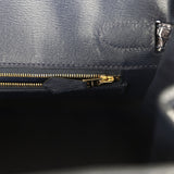 Pre-owned Hermes Birkin 30 Bleu Marine Shiny Niloticus Crocodile Gold Hardware