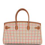 Hermes Shoulder Birkin Light 39 Multicolor Toile and Gold Swift Palladium Hardware