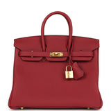 Hermes Birkin 25 Rouge Grenat Togo Gold Hardware