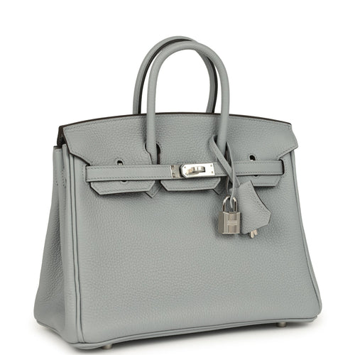 Hermes Birkin 25 Gris Pantin Togo Palladium Hardware