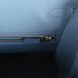 Hermes "Sunset" Birkin Sellier 35 Abricot, Bleu Agate, Magnolia and Rouge Casaque Epsom Palladium Hardware