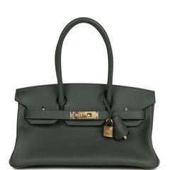 Hermes Shoulder Birkin Light 29 Vert Mangrove Evercolor Permabrass Hardware