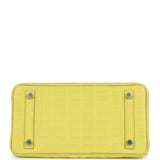 Pre-owned Hermes Birkin 25 Lime Matte Alligator Palladium Hardware