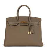 Pre-owned Hermes Birkin 35 Etoupe Togo Gold Hardware - Thumbnail View 1