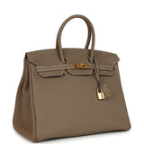 Pre-owned Hermes Birkin 35 Etoupe Togo Gold Hardware - Thumbnail View 2