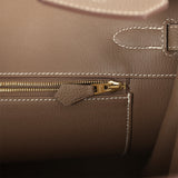 Pre-owned Hermes Birkin 35 Etoupe Togo Gold Hardware - Thumbnail View 9