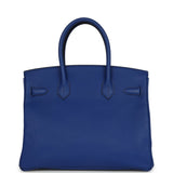 Pre-owned Hermes Birkin 30 Bleu Royal Togo Palladium Hardware - Thumbnail View 4
