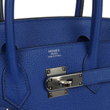 Pre-owned Hermes Birkin 30 Bleu Royal Togo Palladium Hardware - Thumbnail View 7