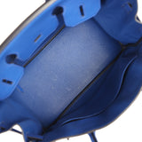 Pre-owned Hermes Birkin 30 Bleu Royal Togo Palladium Hardware - Thumbnail View 8