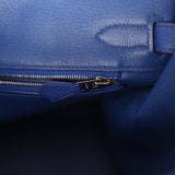 Pre-owned Hermes Birkin 30 Bleu Royal Togo Palladium Hardware - Thumbnail View 9