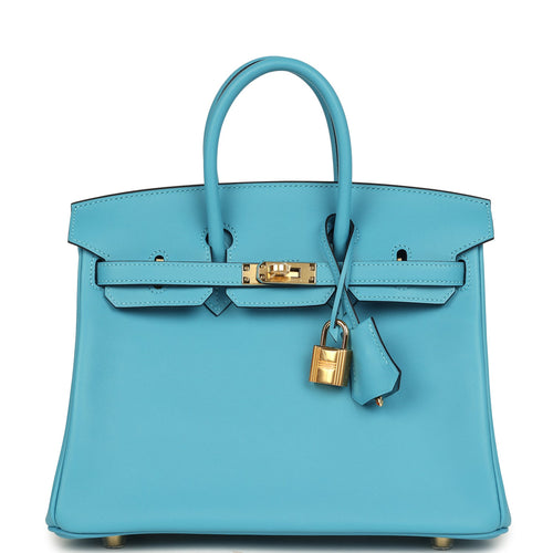 Hermes Birkin 25 Bleu Du Nord Swift Gold Hardware