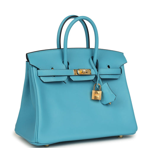 Hermes Birkin 25 Bleu Du Nord Swift Gold Hardware