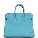 Hermes Birkin 25 Bleu Du Nord Swift Gold Hardware