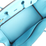 Hermes Birkin 25 Bleu Du Nord Swift Gold Hardware