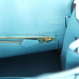 Hermes Birkin 25 Bleu Du Nord Swift Gold Hardware