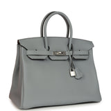 Hermes Birkin 35 Gris Pantin Togo Palladium Hardware