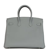 Hermes Birkin 35 Gris Pantin Togo Palladium Hardware
