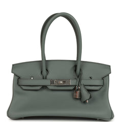 Hermes Shoulder Birkin Light 29 Vert Amande Evercolor Palladium Hardware