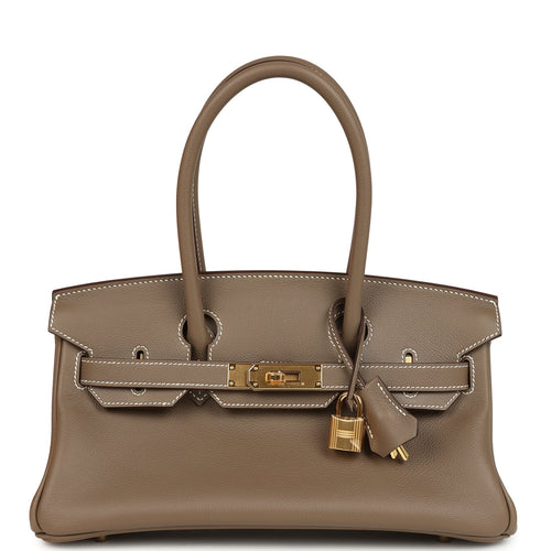 Hermes Shoulder Birkin Light 29 Etoupe Evercolor Gold Hardware